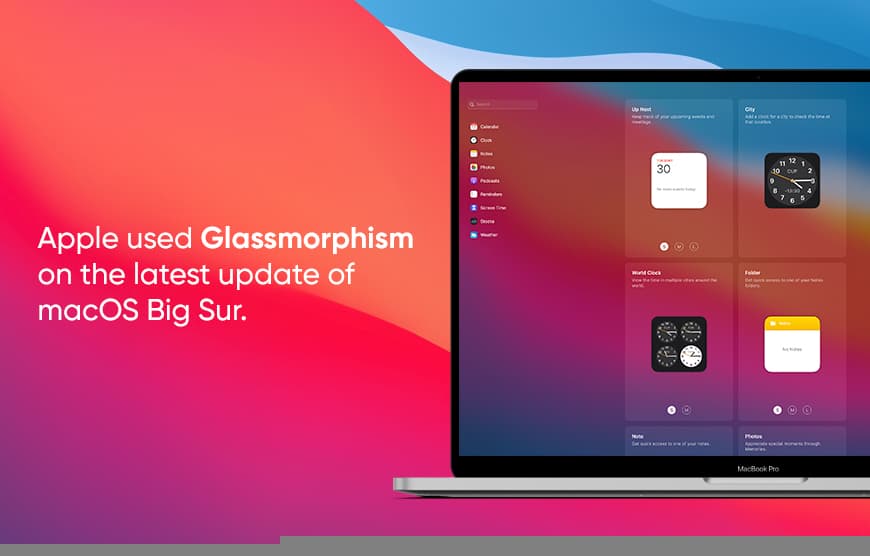 Glassmorphism in Apple Big Sur